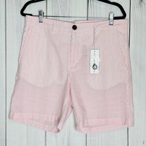 Southern Proper Shorts Mens Sz 36 x 7 Pink & White Seersucker Stripe NWT